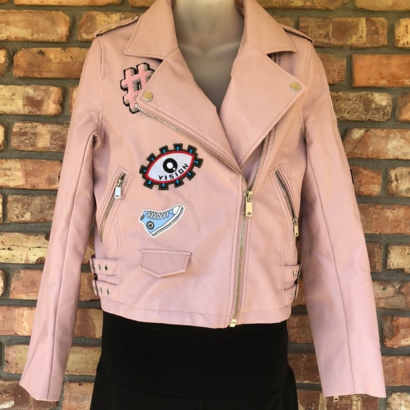 Love Tree pink faux leather bomber jacket. Lowest price today! - Picture 5 of 16